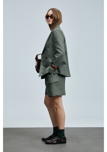 Mıreler Kadın Keten Ceket Bej