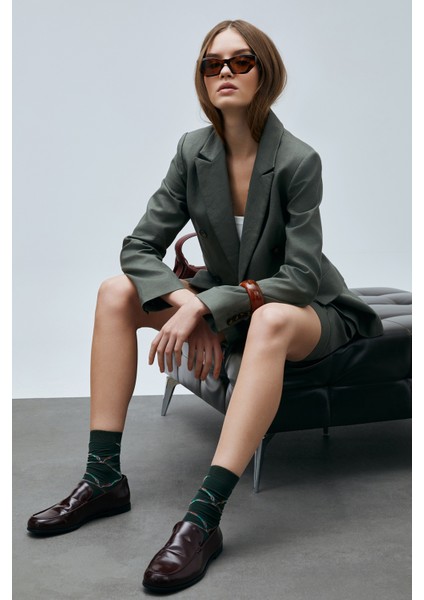 Mıreler Kadın Keten Ceket Bej