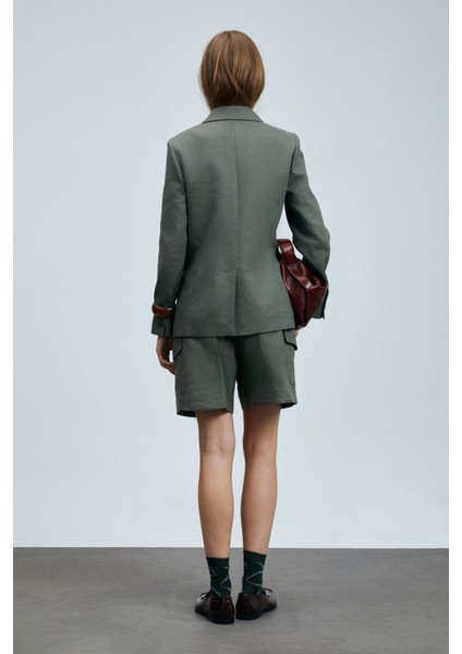 Mıreler Kadın Keten Ceket Bej