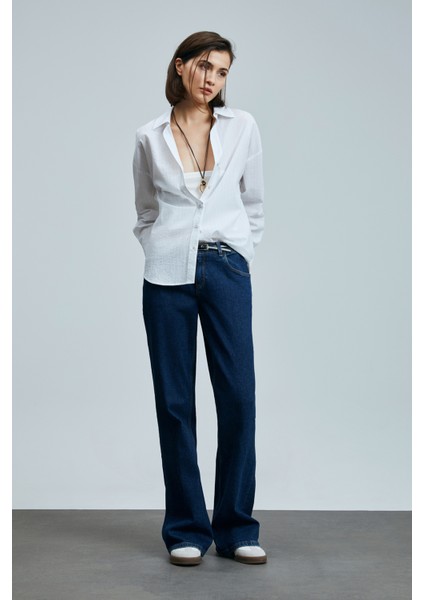 Zeus Kadın Pamuklu Gömlek Beyaz