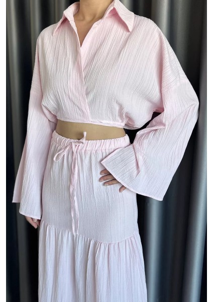 Kadın Bağlamalı Bluz Etek Ikili Takım (Astarlı Kullanım Önerilir) P-00017758 fırsatları