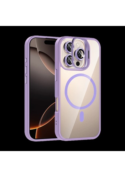 Apple iPhone 16 Pro Remim Lensli Magsafe Standlı Kapak