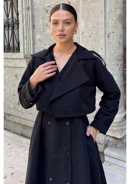 Kadın Trenç Kumaş Ceket Elbise Ikili Takım P-00018250 modelleri