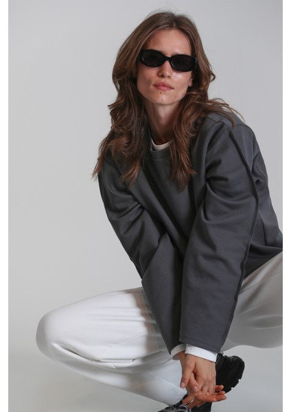 Sandra Kadın Örme Sweatshırt Haki