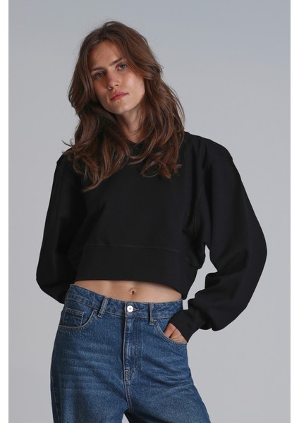 Olıvıa Kadın Örme Sweatshırt Siyah