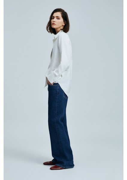 Hannah Kadın Gömlek Regular Fit Ekru