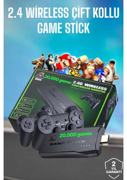 Ds-Derin Game Stick 2000 Oyunlu 2.4g Kablosuz Çift Kol Yüksek Hassasiyetli Wireless