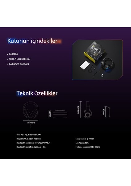 Heroad V200 Rgb 7.1 USB Kablolu Gaming Oyuncu Kulaklığı (Pc -Xbox -Ps5)