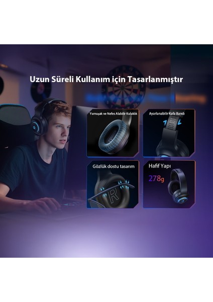 Heroad V200 Rgb 7.1 USB Kablolu Gaming Oyuncu Kulaklığı (Pc -Xbox -Ps5) indirimleri