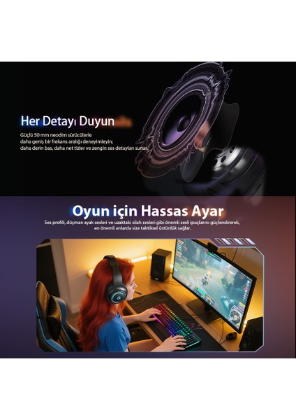 Heroad V200 Rgb 7.1 USB Kablolu Gaming Oyuncu Kulaklığı (Pc -Xbox -Ps5) modelleri