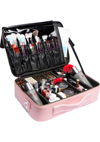 Kadınlar Için Hazırlama Çantası, Dava Taşınabilir Büyük Kapasitet, Pu Tırnak Sanatı, Makyaj Sanatçısı ve Makyaj Deposu Çantası (Yurt Dışından) modelleri