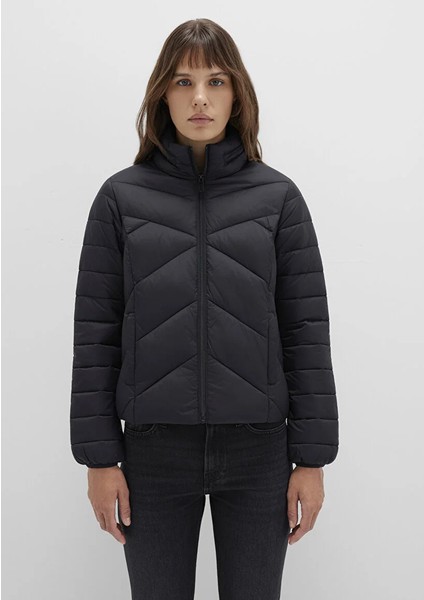 Dik Yaka Siyah Şişme Mont 110698-900