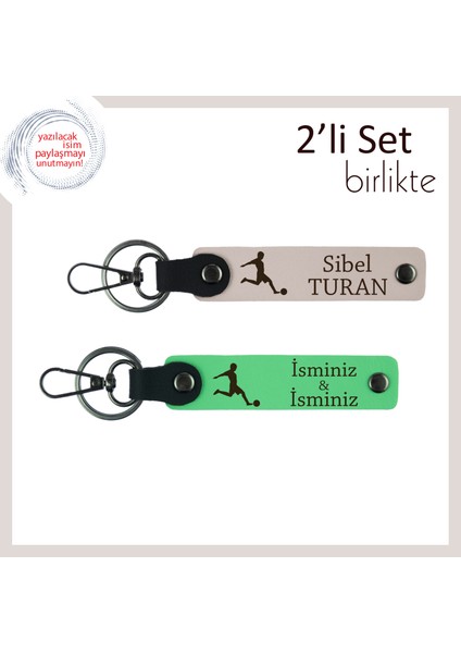 Futbol Figürlü Doğum Günü Hediye Fikri, Erkek Çocuğa Yazılabilir Deri Takım, Pudra-Fıstık Yeşil