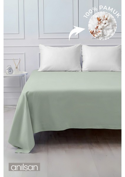 Lastiksiz Mint Yeşili Ranforce Çarşaf %100 Pamuk Çift/Tek Kişilik fiyatları