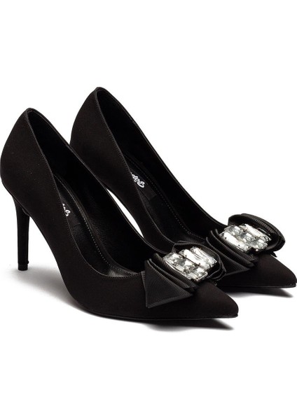 Özel Kesme Taş Tokalı Yüksek Topuklu Kadın Abiye Ayakkabı 115