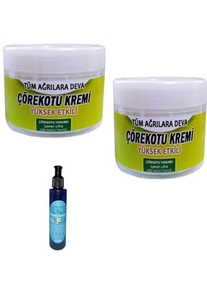 Hintohu Çörek Otu Kremi 100 ml x 2 Adet / Rekza Çilekli Vücut Masaj Bakım Yağı 125 ml