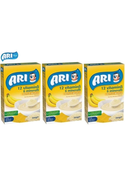 Mama Pirinç Unu 200GR Sütlü-Muzlu 12 Vitminli 6 Minarelli (3 Lü Set)