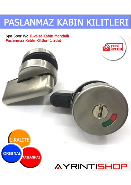 Wc Tuvalet Kabin Mandallı Paslanmaz Kabin Kilitleri 1 Adet