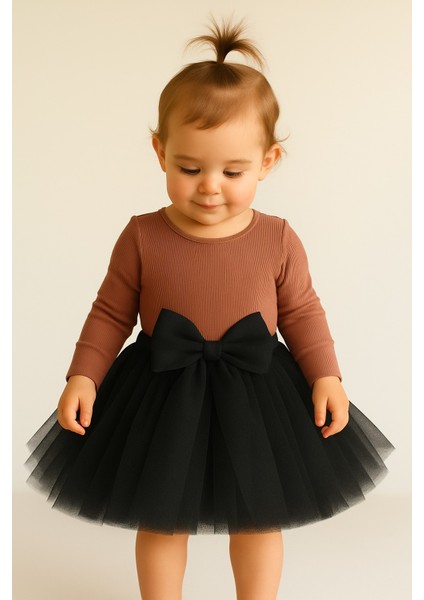 Kız Bebek Astarlı Önü Tokalı Beli Lastikli Kabarık Tütü Etek