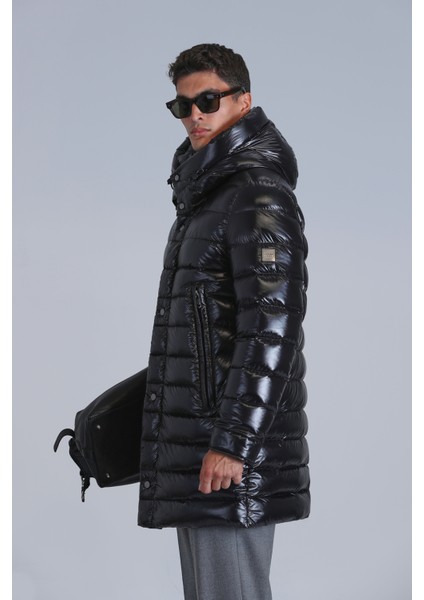 Albert Kaz Tüyü Erkek Mont Siyah