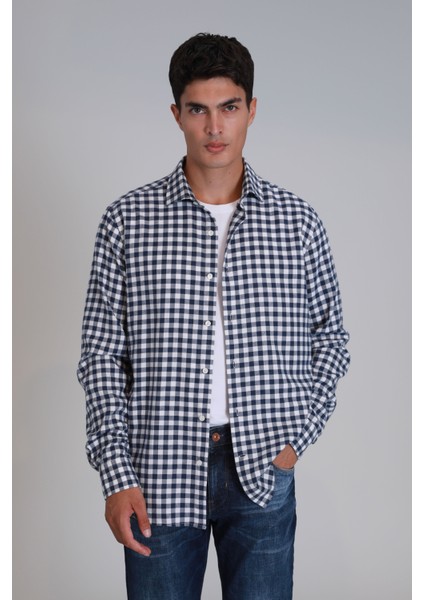 Madrid Erkek Basic Gömlek Slim Fit Lacivert