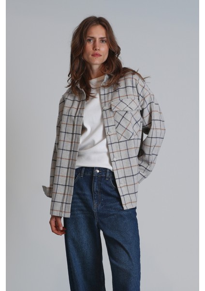 Nelson Kadın Gömlek Regular Fit Gri