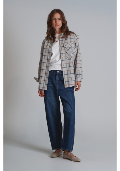 Nelson Kadın Gömlek Regular Fit Gri