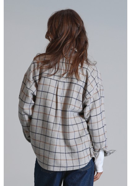 Nelson Kadın Gömlek Regular Fit Gri