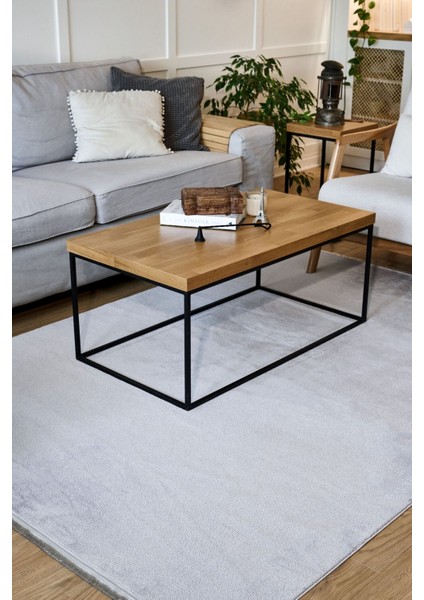 Yoga 5012 Gri - Kaymaz Yıkanabilir Halı | Yumuşak Dokulu Düz Renk Halı