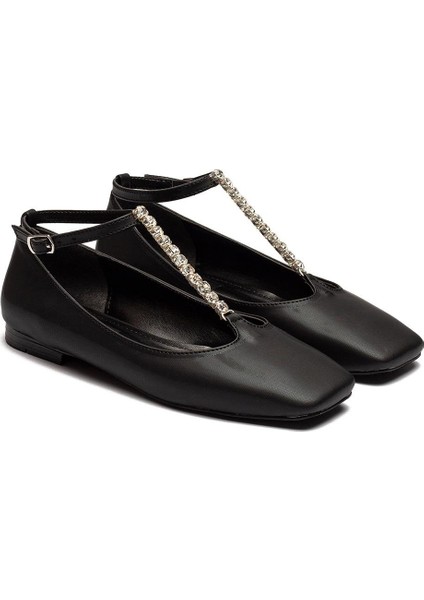 Kadın Taş Tokalı Parlak Babet Ayakkabı 2205