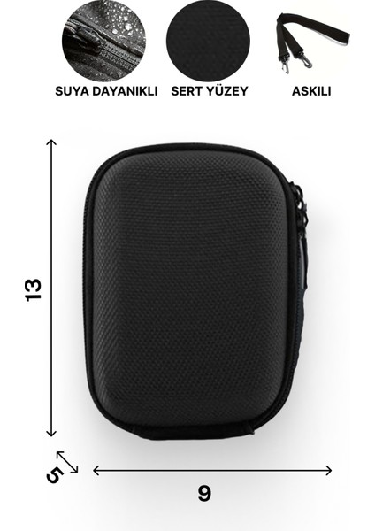 Betic Hard Disk Taşıma Çantası, 2,5", Sert Yüzey, Siyah fiyatları