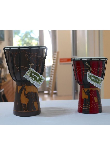 Ahşap Djembe Otantik Çalgı 006 30CM Mahonı Agacı Keçi Derisi