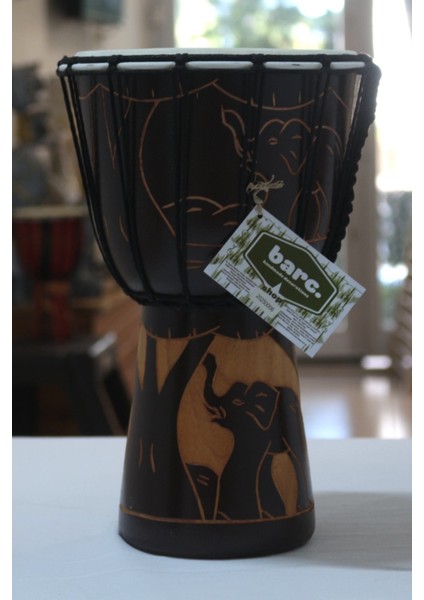 Ahşap Djembe Otantik Çalgı 008 25CM Mahonı Agacı Keçi Derisi fırsatları