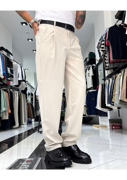 Baggy Fit Pile Detaylı Erkek Pantolon