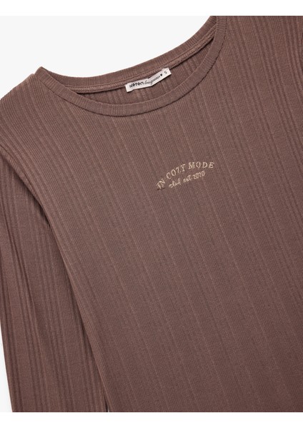 Uzun Kollu Bisiklet Yaka Modal Pijama Üstü modelleri