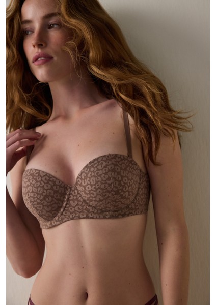 Açık Kahverengi Pop Up Dantelli Balenli Sütyen fiyatları
