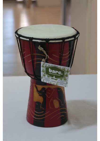 Ahşap Djembe Otantik Çalgı 008 25CM Mahonı Agacı Keçi Derisi