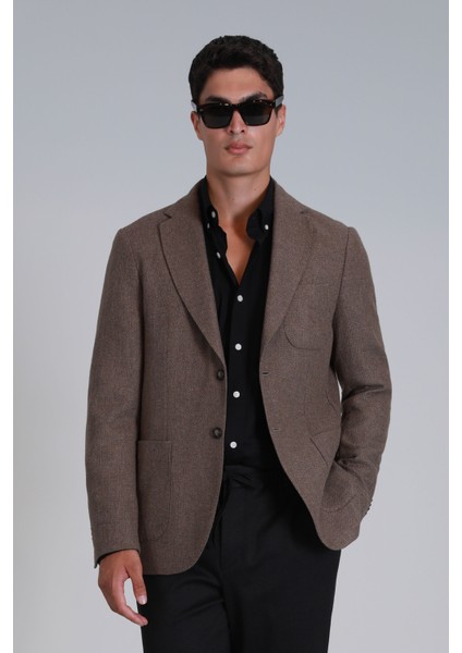 Daniel Spor Erkek Blazer Ceket Slim Fit Açık Gri