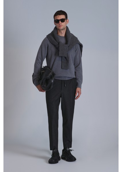 Pier Spor Erkek Chino Pantolon Slim Fit Koyu Gri