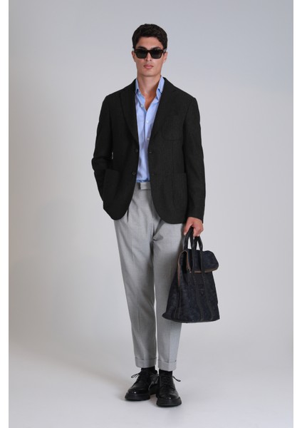 Dor Spor Erkek Blazer Ceket Slim Fit Siyah