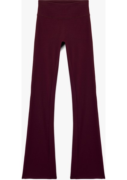 Yüksek Bel Ispanyol Paça Dikiş Detaylı Spor Tayt