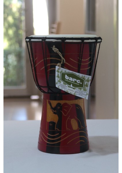 Ahşap Djembe Otantik Çalgı 008 30CM Mahonı Agacı Keçi Derisi