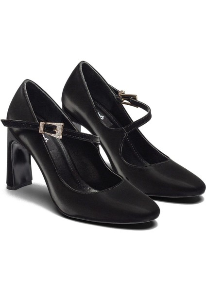 Platform Yüksek Topuk Bantlı Tokalı Kadın Abiye Ayakkabı 3110