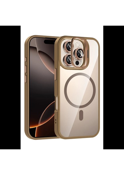 Apple iPhone 16 Pro Max Remim Lensli Magsafe Standlı Kapak