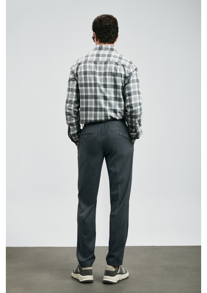 Quel Erkek Basic Gömlek Regular Fit Gri