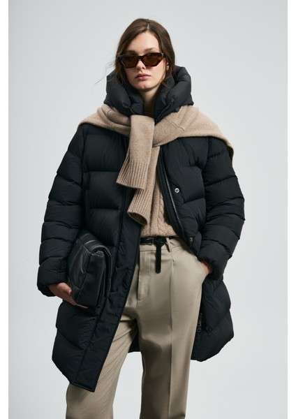 Olıvıa Kaz Tüyü Kadın Mont Siyah