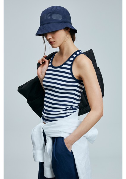 Lelan Kadın Pamuklu T- Shırt Lacivert