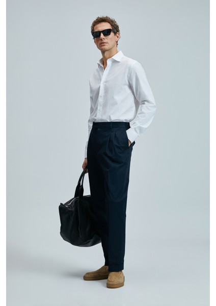 Fredıco Smart Erkek Chino Pantolon Comfort Pileli Taş