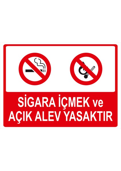 Sigara Içmek ve Açık Alev Yasaktır Isg Uyarı Levhası fiyatları