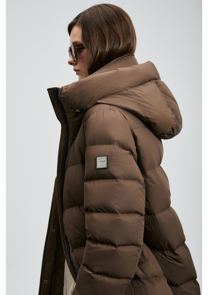 Olıvıa Kaz Tüyü Kadın Mont Siyah